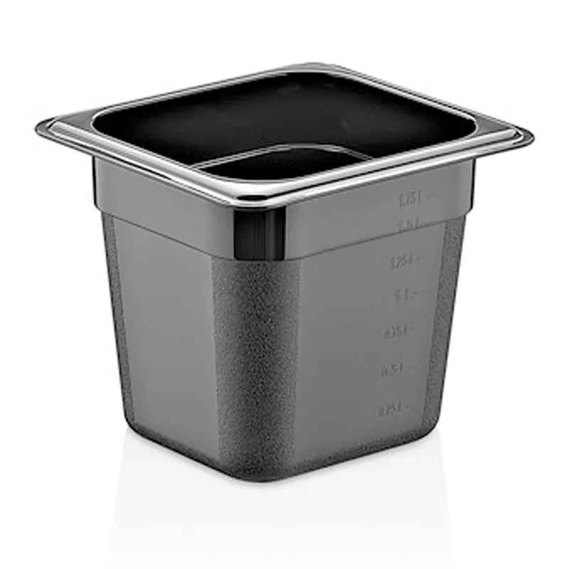 GastroPlast GN 1/6-150 mm Polikarbon Gastronorm Küvet, Siyah