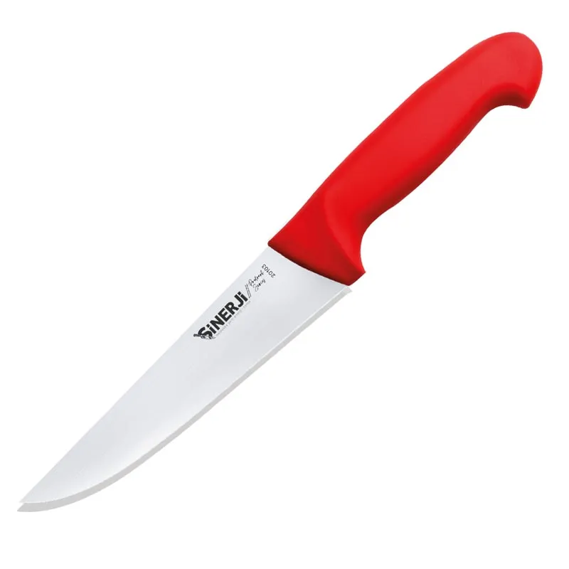 Sinerji Protrend No 3 Plastik Saplı Kasap Bıçağı, 18.5 cm, Kırmızı