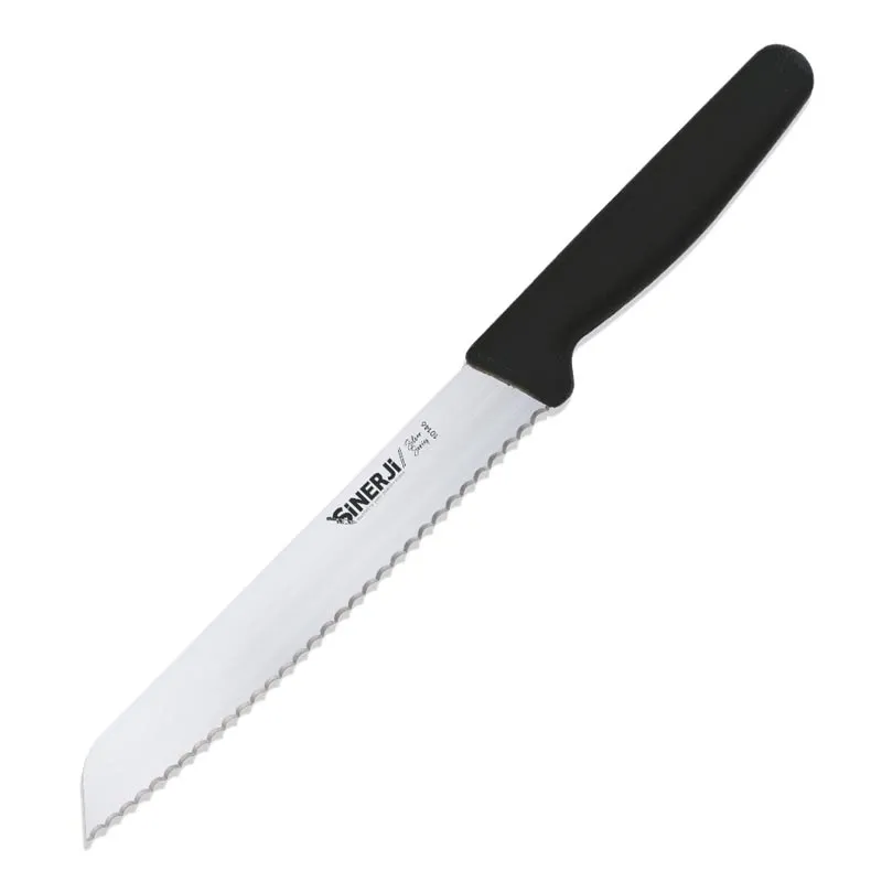 Sinerji Silver Plastik Saplı Küçük Dişli Ekmek Bıçağı, 18 cm, Siyah