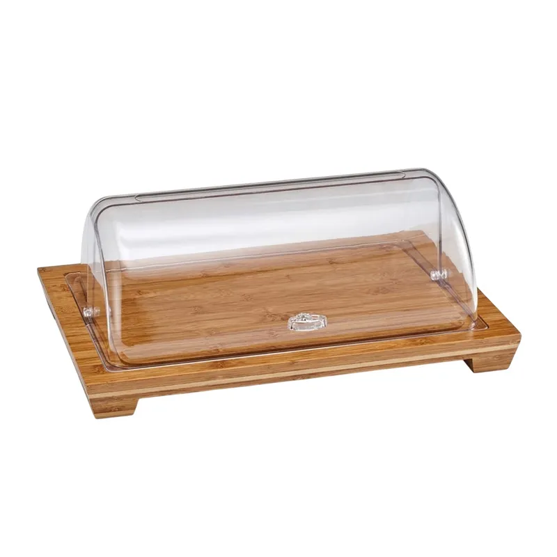 Zicco ZCP-520 Rolltop Kapaklı Ahşap Altlı Polikarbon Fanus, 48x32 cm