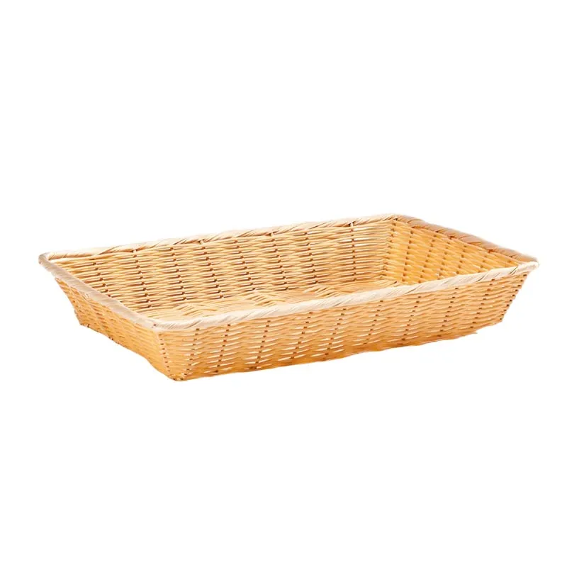 Zicco JQ-8003 Dikdörtgen Plastik Ekmek Sepeti, 42x30x7.5 cm, Açık Renk