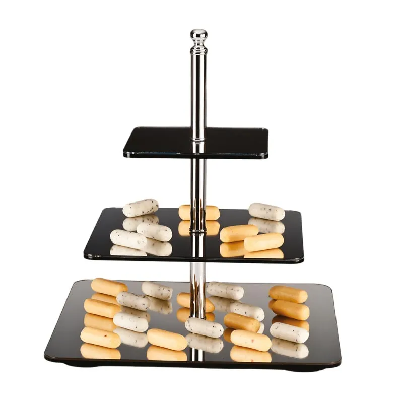 Zicco ZCP-035 Aynalı Dikdörtgen Teşhir Standı, 3 Katlı, 45 cm