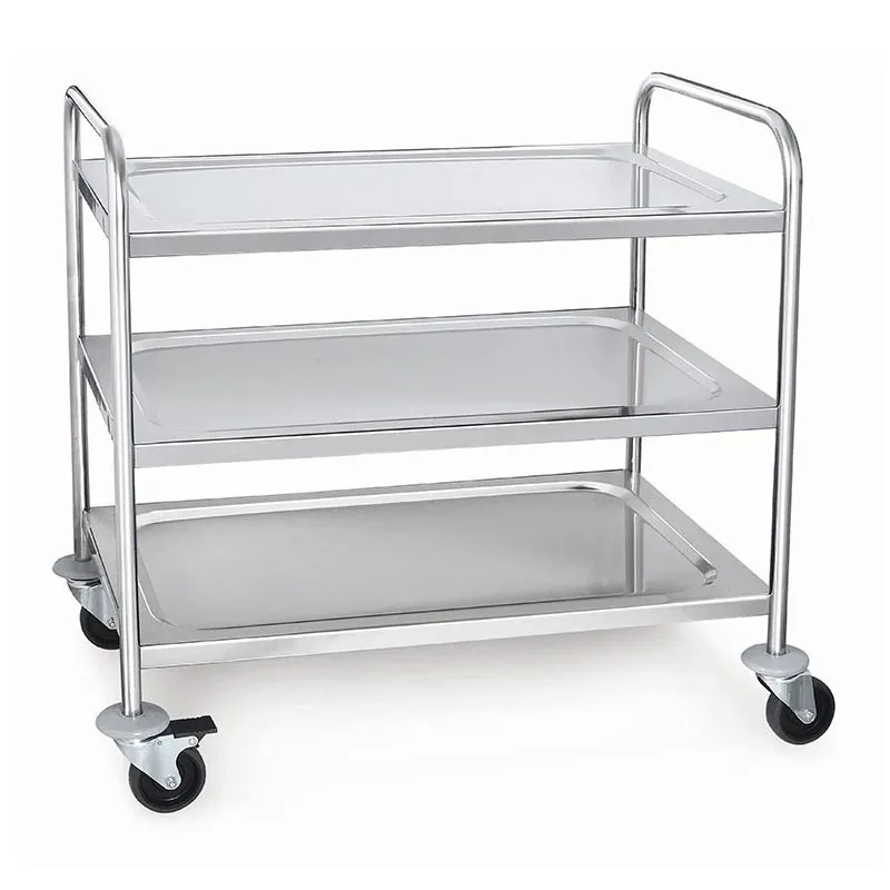 Smart Chef X1101 Paslanmaz Çelik 3 Katlı Servis Arabası, 84.5x52.5x94 cm