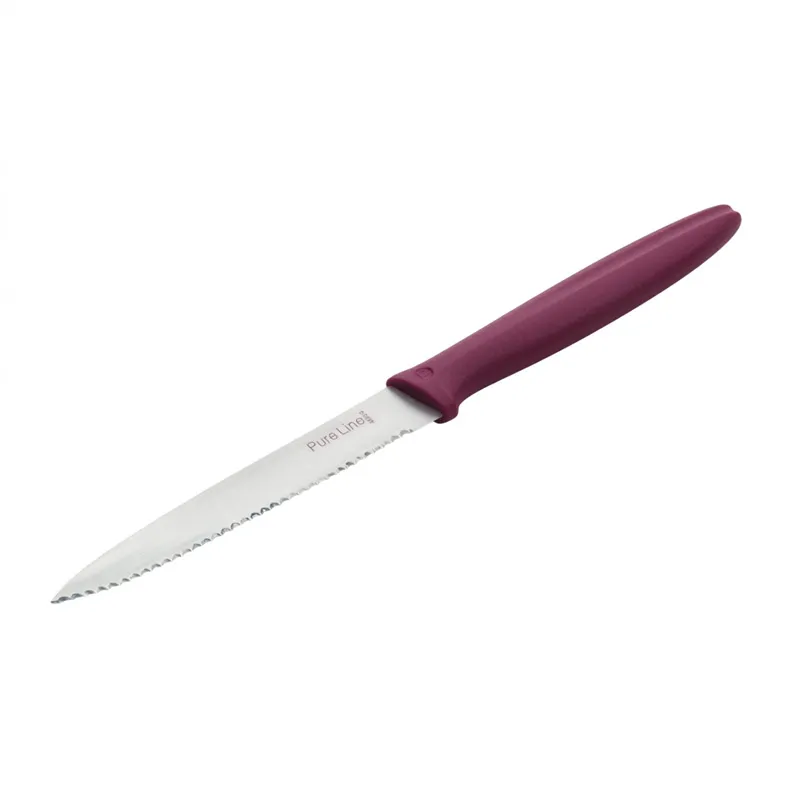 Pirge 46004 Pure Line Sivri Dişli Sebze Bıçağı, 12 cm, Bordo