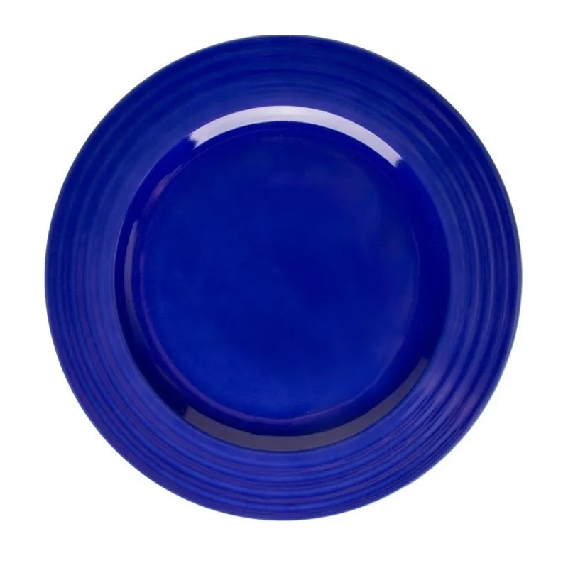 Lilien Indigo Düz Tabak, 28 cm, Mavi