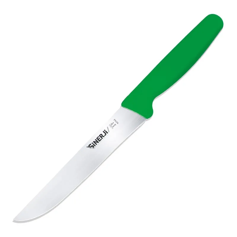 Sinerji Silver Plastik Saplı Mutfak Bıçağı, 16 cm, Yeşil