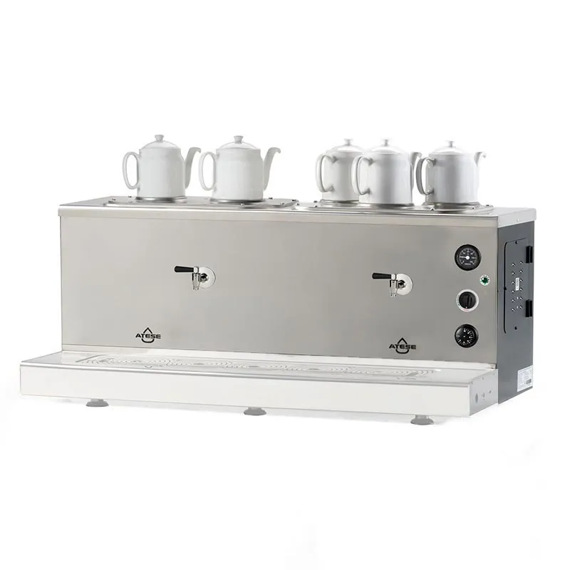 Ateşe Sümela Analog 5 Demlikli Çay Kazanı, Gaz+Elektrikli, Statik Boyalı
