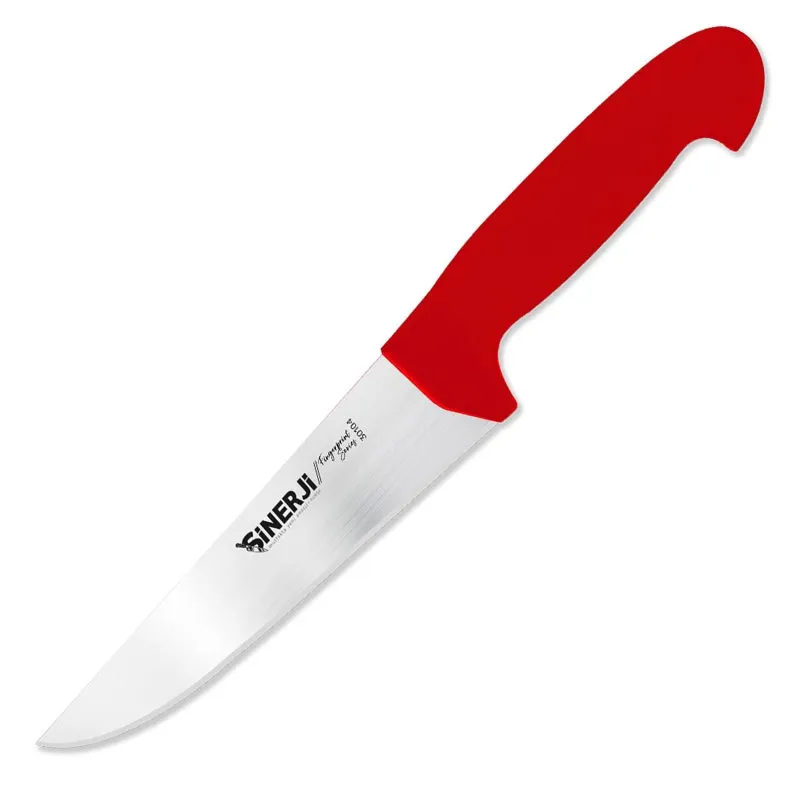 Sinerji Fingerprint No 4 Plastik Saplı Kasap Bıçağı, 21 cm, Kırmızı