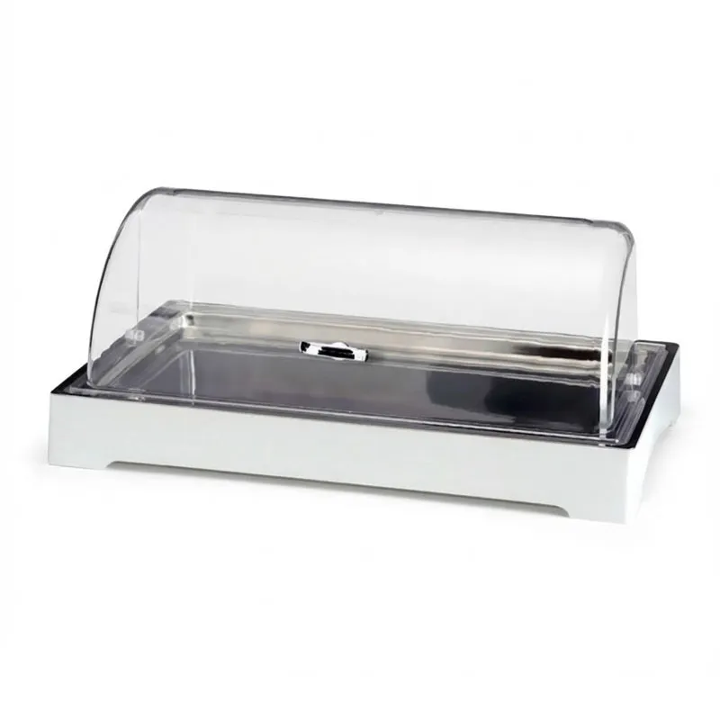 Zicco ZCP 308-2 Polikarbon Rolltop Kapaklı Soğutuculu Teşhir Standı, 57x37 cm, Beyaz