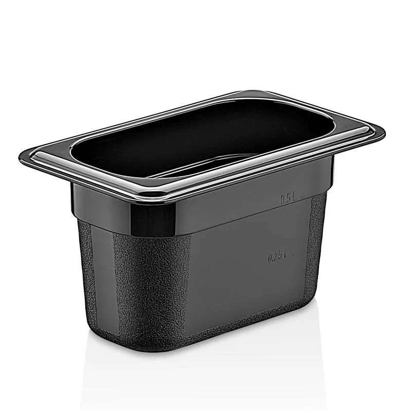 GastroPlast GN1/9-100 mm Polipropilen Gastronorm Küvet, Siyah