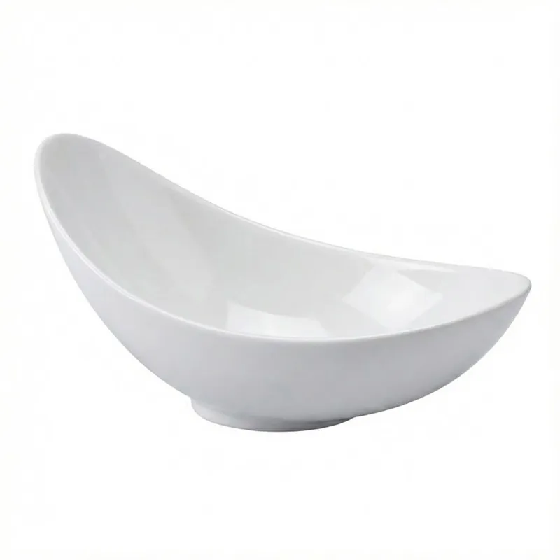Zicco K-2048 Melamin Teşhir Kasesi, 36x22x11-17 cm, Beyaz
