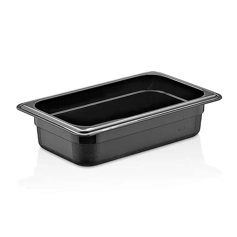 GastroPlast GN1/4-65 mm Polipropilen Gastronorm Küvet, Siyah