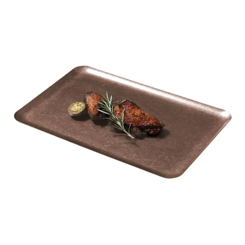 Biradlı Groovy GRV-R241026 Açık Büfe Retro Sunum Tabağı, 30x20 cm, Bakır