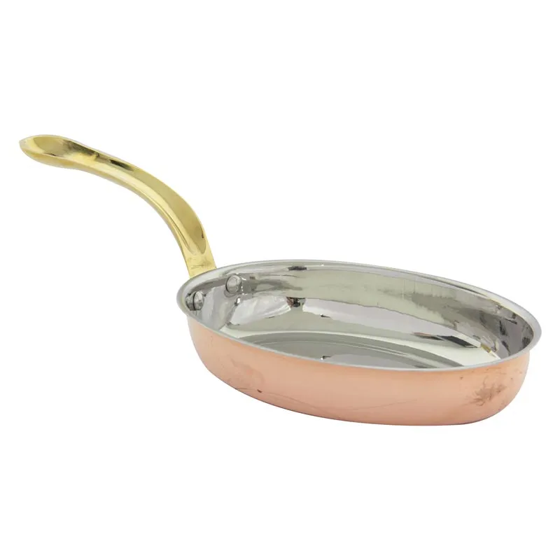 Gurmeaid İçi Paslanmaz Oval Yumurta Sahanı, 16x3.75 cm, Bakır