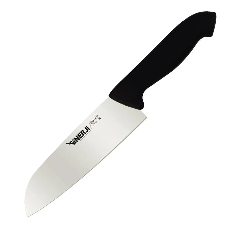 Sinerji Protrend Plastik Saplı Santoku Şef Bıçağı, 18 cm, Siyah