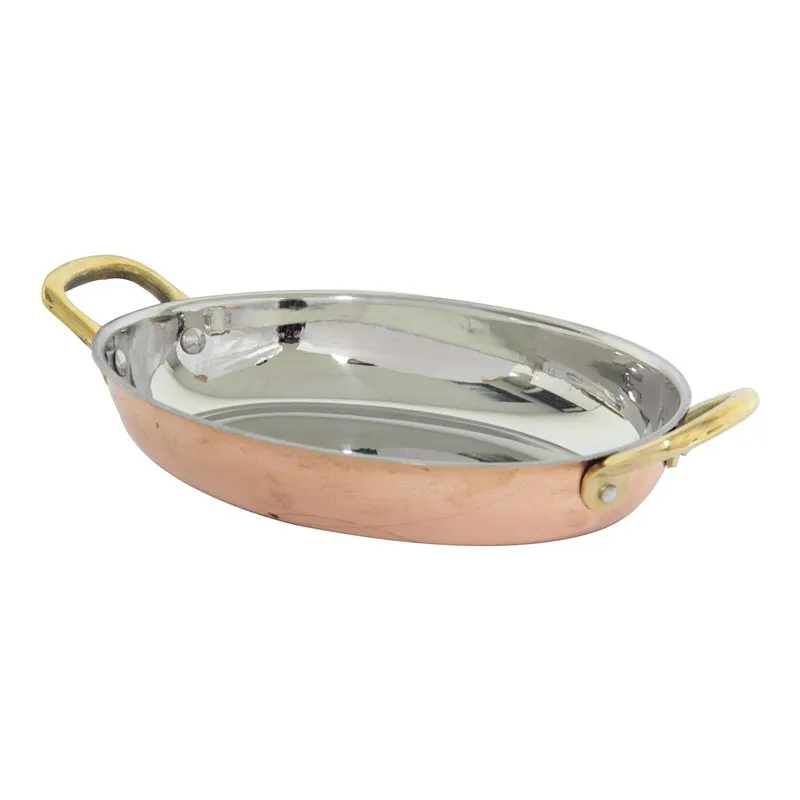 Gurmeaid İçi Paslanmaz Oval Yumurta Sahanı, 20.75 cm, Bakır