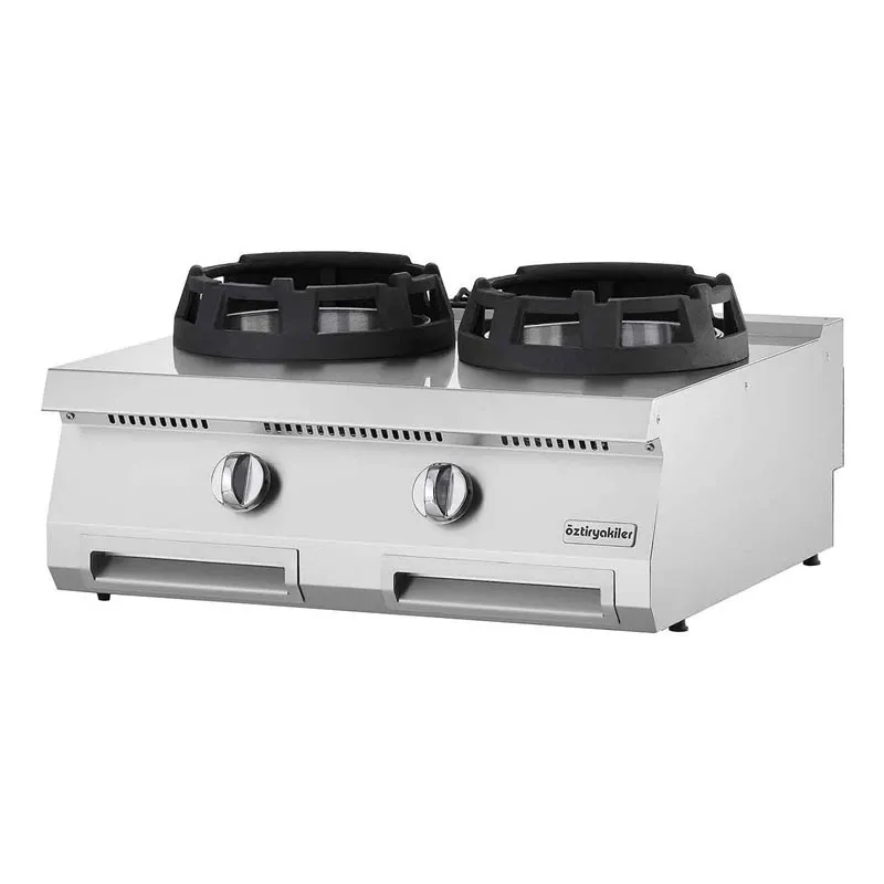 Öztiryakiler Optimum 900 Seri OWOG 8090 E Set Üstü Wok Ocak, 80x90x28 cm, Gazlı