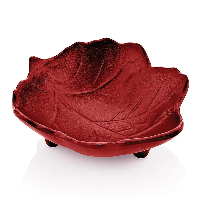 Biradlı BRD-104K Minimal Melamin Yaprak Sunum Tabağı, 10x8x3 cm, Kırmızı