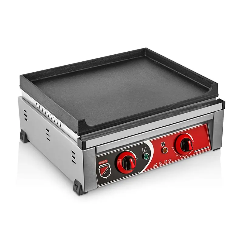 SilverInox 2150-DZ Düz Döküm Izgara, 50 cm, Elektrikli