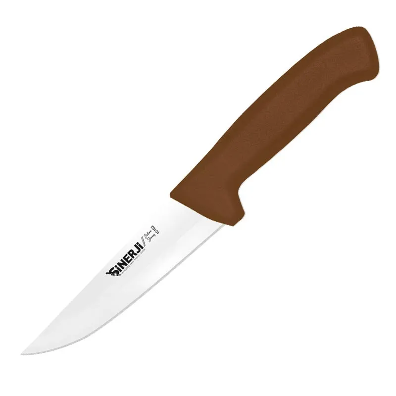 Sinerji Silver No 2 Plastik Saplı Kasap Bıçağı, 16 cm, Kahverengi