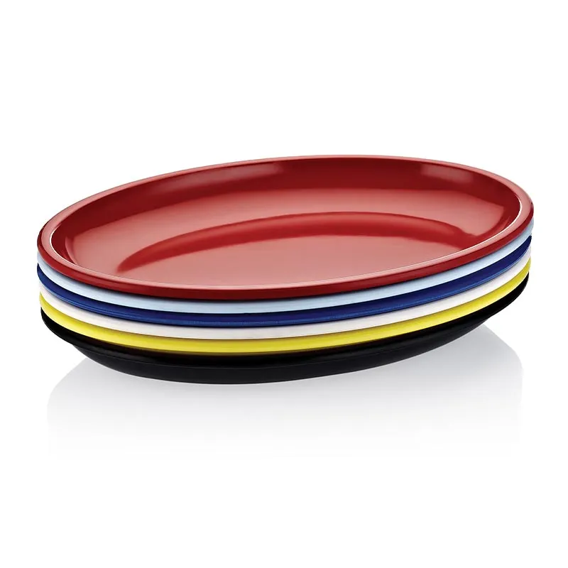 Biradlı FTS-1957 Oval Melamin Sunum Tabağı, 48x35 cm, Kırmızı