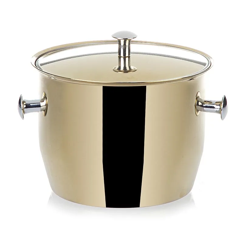 Biradlı Çelik Buz Kovası, 13.5x10 cm, Altın