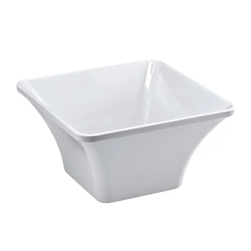 Zicco K-1407 Köşeli Melamin Kase, 27x27x14.5 cm, Beyaz