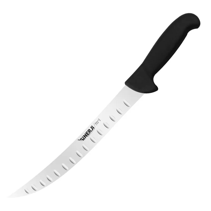 Sinerji Protrend No 2 Plastik Saplı Oluklu Kıvrık Et Doğrama Bıçağı, 27 cm, Siyah