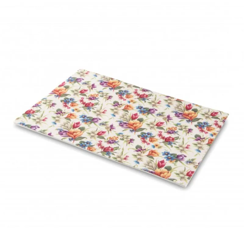 100% Chef Çiçek Baskılı Porselen Sunum Tabağı, 30x21 cm
