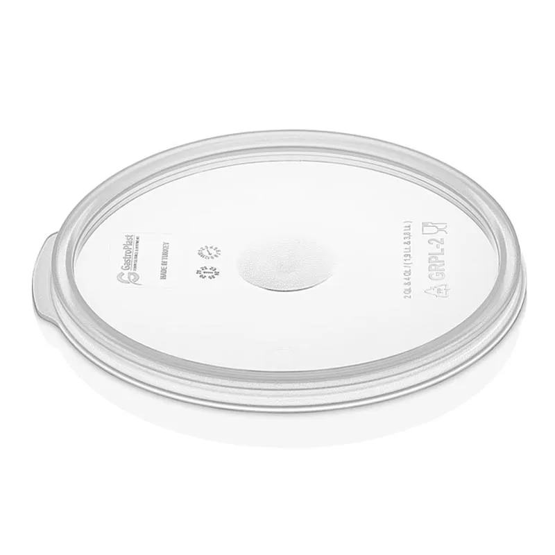 GastroPlast GRPL-6 Yuvarlak Saklama Kabı Kapağı, GRP-6/8 Uyumlu, Şeffaf