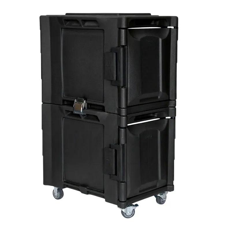 Tribeca TCB-600NDUO Önden Yüklemeli Tekerlekli Çiftli Thermobox, 95x134x127 cm, Siyah