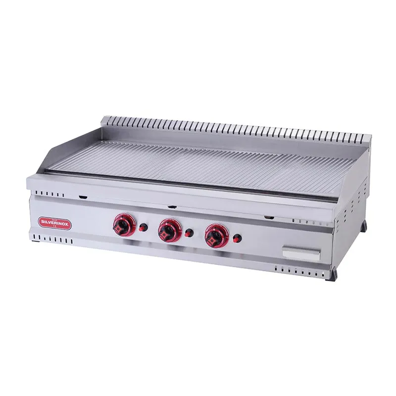 SilverInox PG-80-T 600 Seri Tam Oluklu Izgara, 80x80 cm, LPG