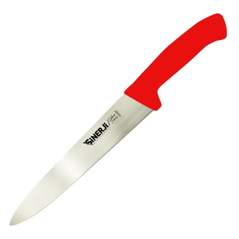 Sinerji Silver Plastik Saplı Dilimleme Bıçağı, 18 cm, Kırmızı