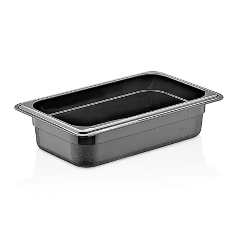 GastroPlast GN 1/4-65 mm Polikarbon Gastronorm Küvet, Siyah