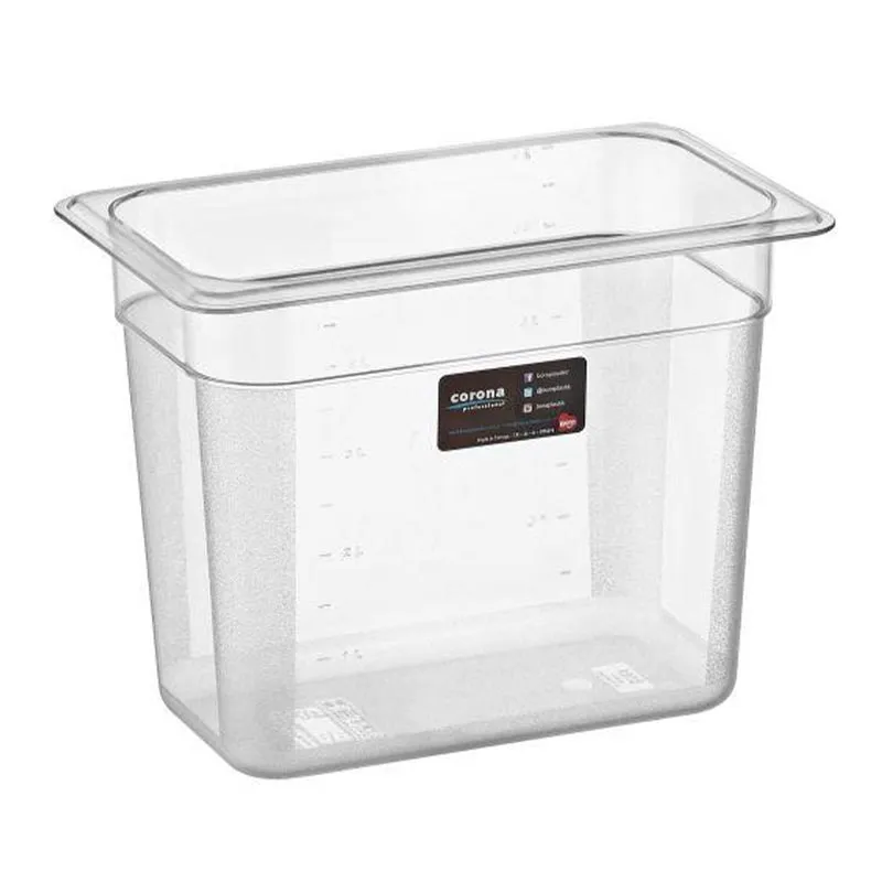 Bora Plastik GN 1/4-200 mm Polikarbon Gastronorm Küvet, 5 L