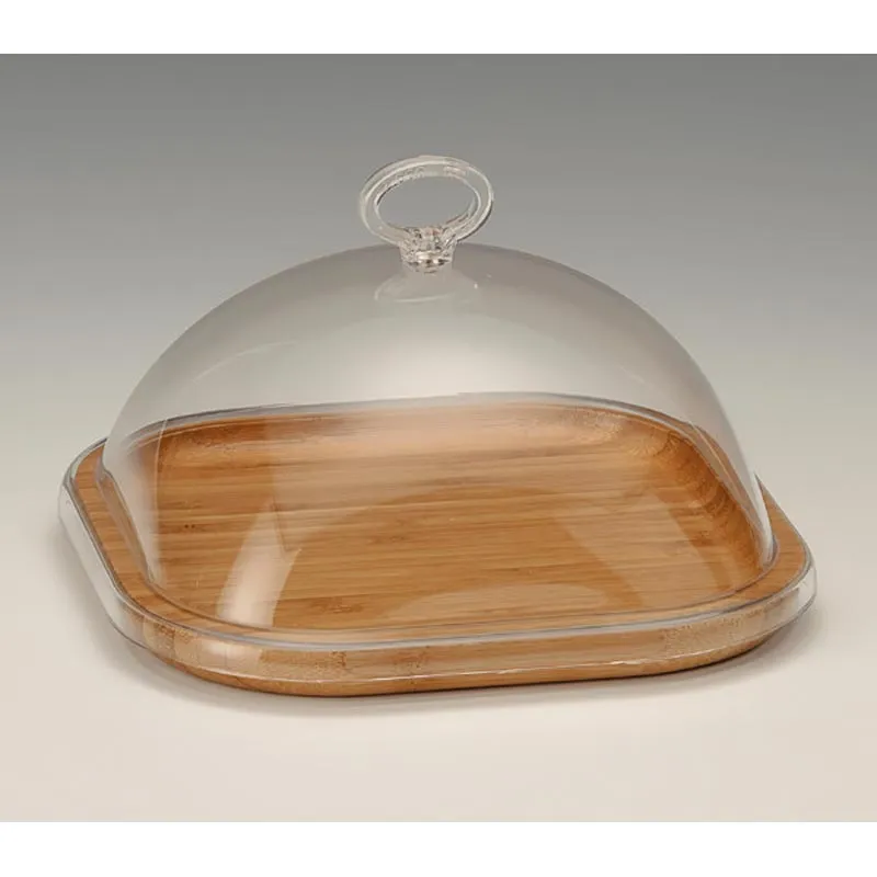 Zicco ZCP-695 Akrilik Kapaklı Ahşap Altlı Fanus, 21x21x13 cm