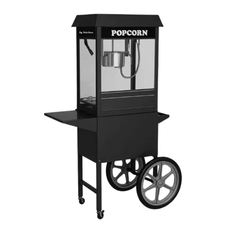 By Kitchen DPM-A Arabalı Popcorn Mısır Patlatma Makinesi, Siyah