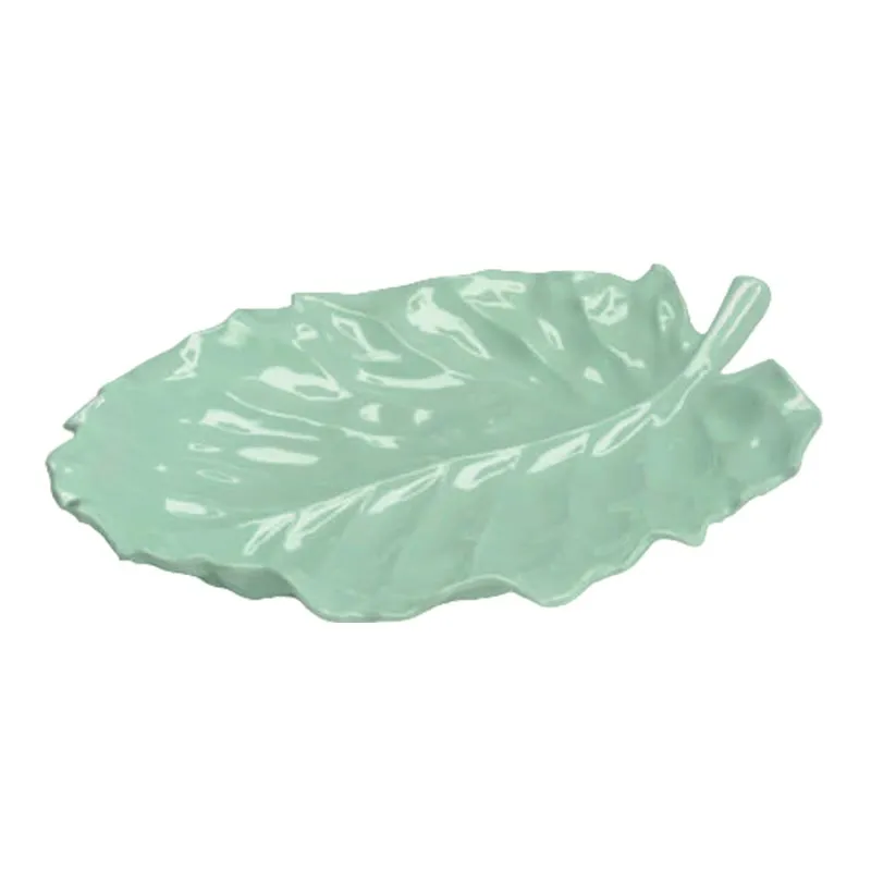 Zicco K-2800 Yaprak Model Melamin Teşhir Tabağı, 43x34 cm, Yeşil