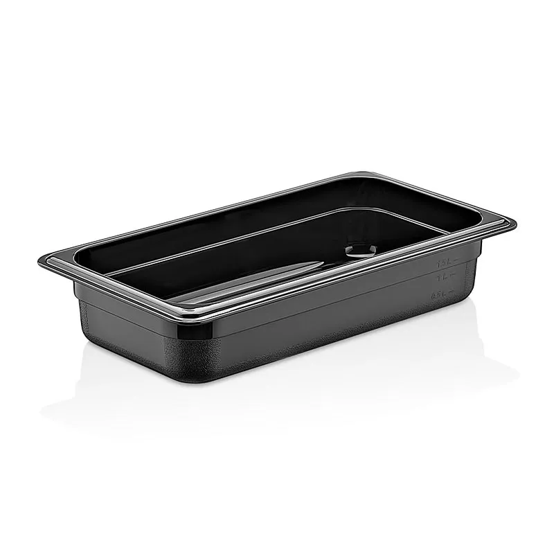 GastroPlast GN1/3-65 mm Polipropilen Gastronorm Küvet, Siyah