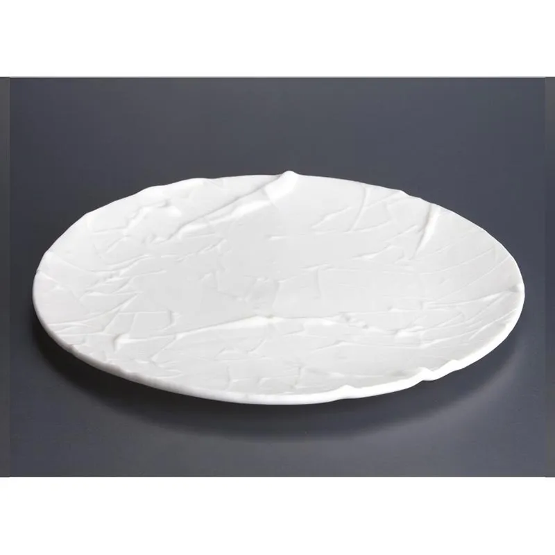 100% Chef Erimiş Cam Sunum Tabağı, 27 cm, Beyaz