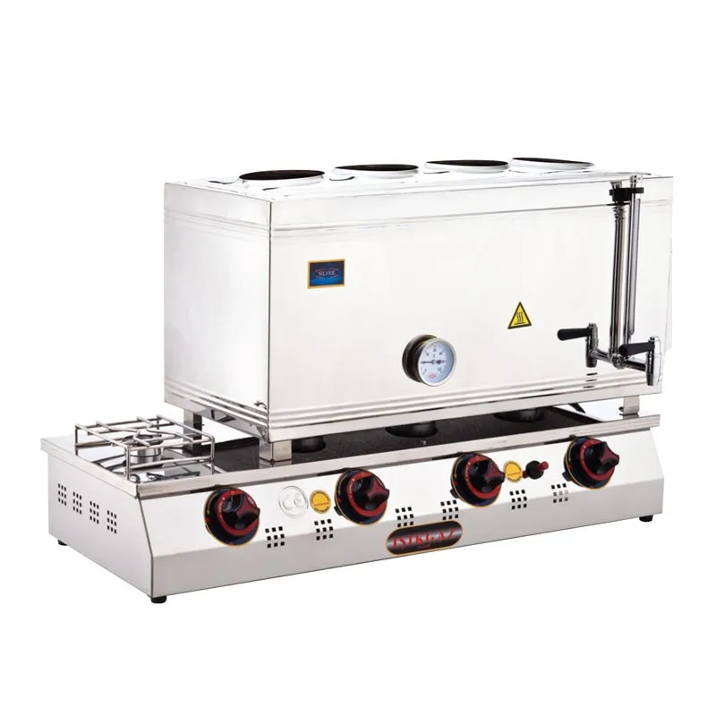 SilverInox 2067 85 Model 4 Demlikli Çay Ocağı Çift Taban, 58 L, LPG'li