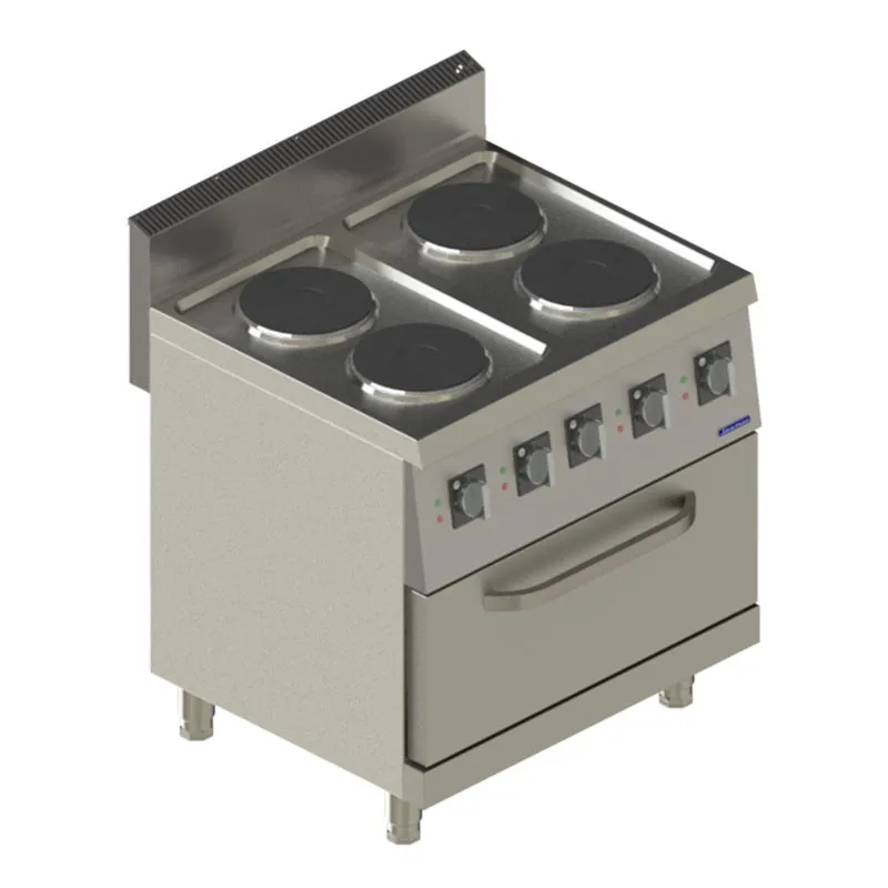 Seamac 700 Seri SEKO870 4 Gözlü Kuzineli Ocak, 80x70x85 cm, Elektrikli