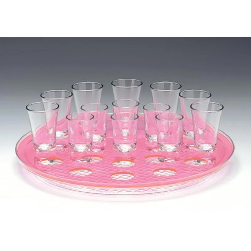 Zicco ZCP-312 Polikarbon Tepsili Shoot Servis Standı, 21'li, 34 cm, Pembe