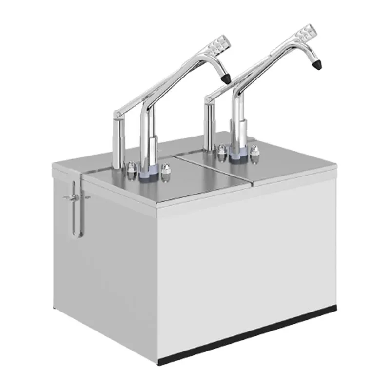 Kalando KD-214 Paslanmaz Çelik Kollu İkili Sos Pompası Standı, 1/4, 2x5.25 L