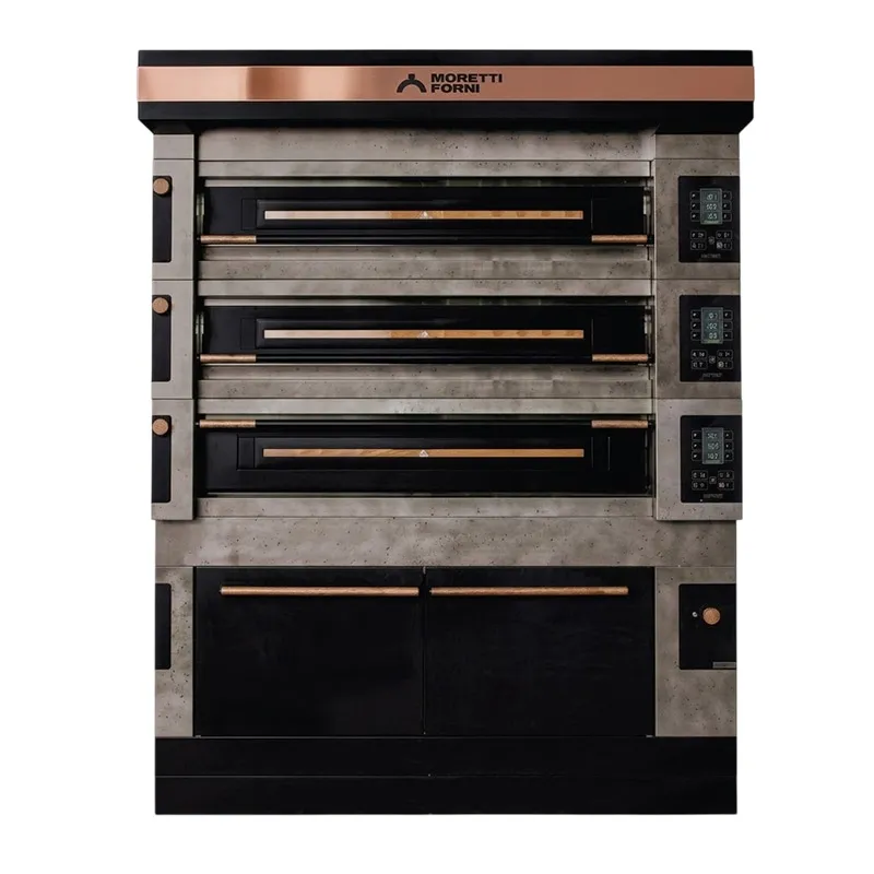 Moretti Forni S120EI-161600-P Icon Seri 2x16 cm Taş Tabanlı Modüler Çok Amaçlı Katlı Fırın, 124x73 cm, Elektrikli
