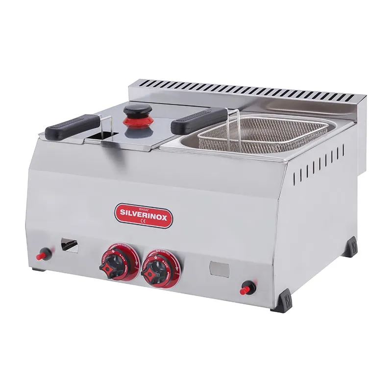 SilverInox 2703 Fritöz, 5+5 L, Doğalgazlı