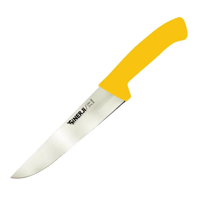Sinerji Silver No 5 Plastik Saplı Kasap Bıçağı, 25 cm, Sarı