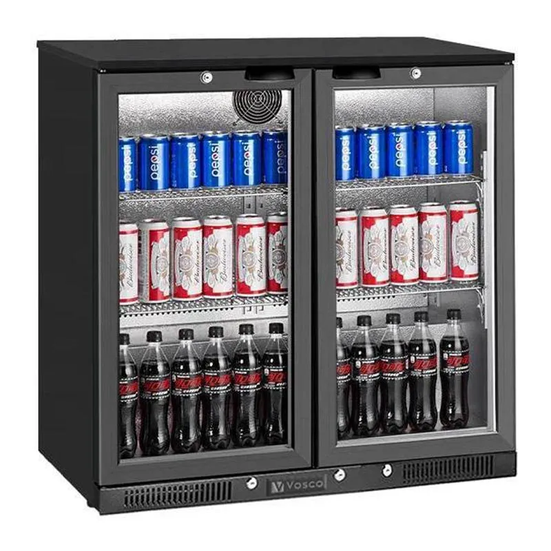 Vosco VBBC-250S 2 Kapılı Bar Arkası Şişe Soğutucu Dolap, 238 L, Siyah