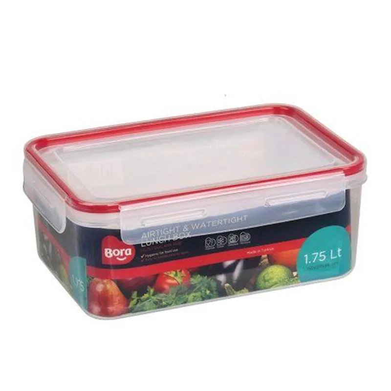 Bora Plastik Click Dikdörtgen Saklama Kabı, 1.75 L