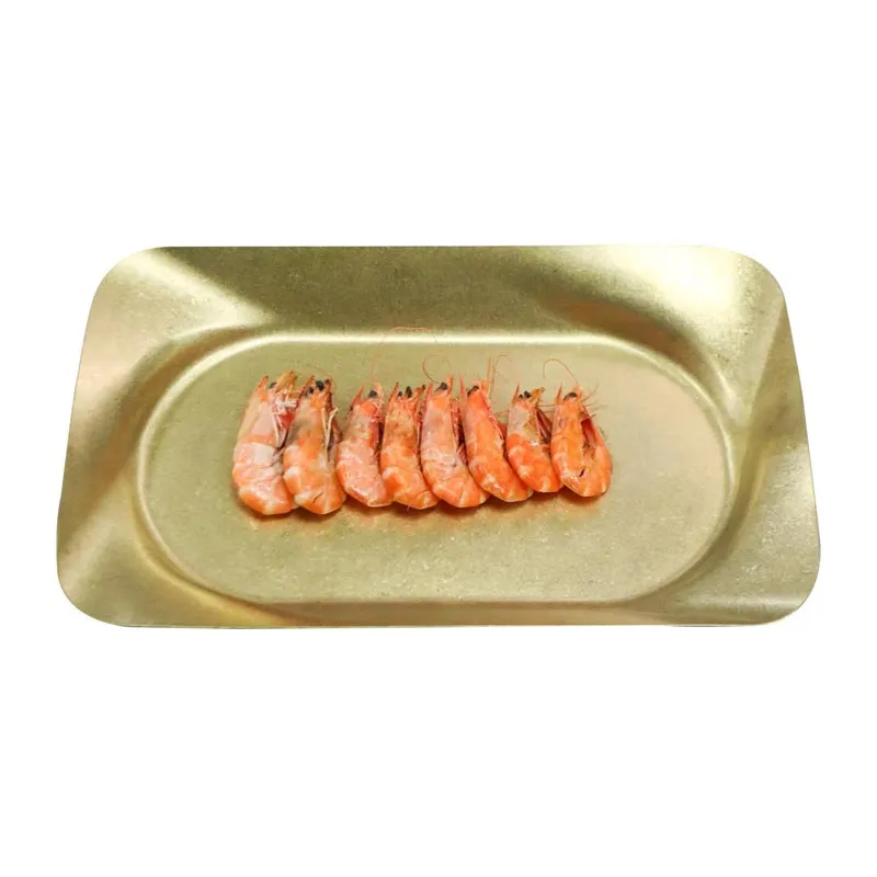 Biradlı Groovy GRV-R241021 Açık Büfe Retro Sunum Tabağı, 40x24x4 cm, Altın